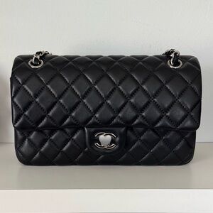Black Quilted Leather Shoulder Bag